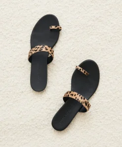 Jenni Kayne Pony Hair Strap Sandal Cheetah New