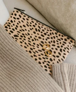 Jenni Kayne Pony Hair Zip Pouch Cheetah Clearance
