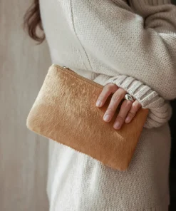 Jenni Kayne Pony Hair Zip Pouch Fawn Best