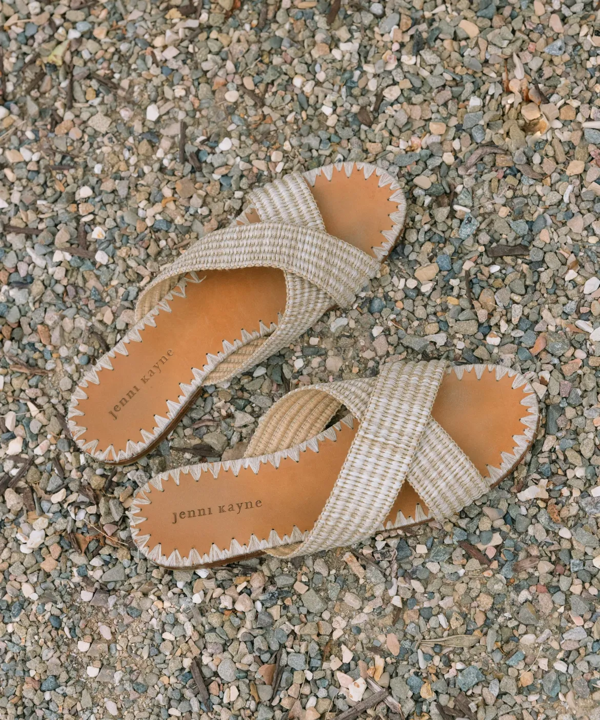 Jenni Kayne Raffia Crossover Sandal Natural Hot