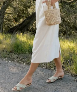 Jenni Kayne Raffia Crossover Sandal Willow Hot