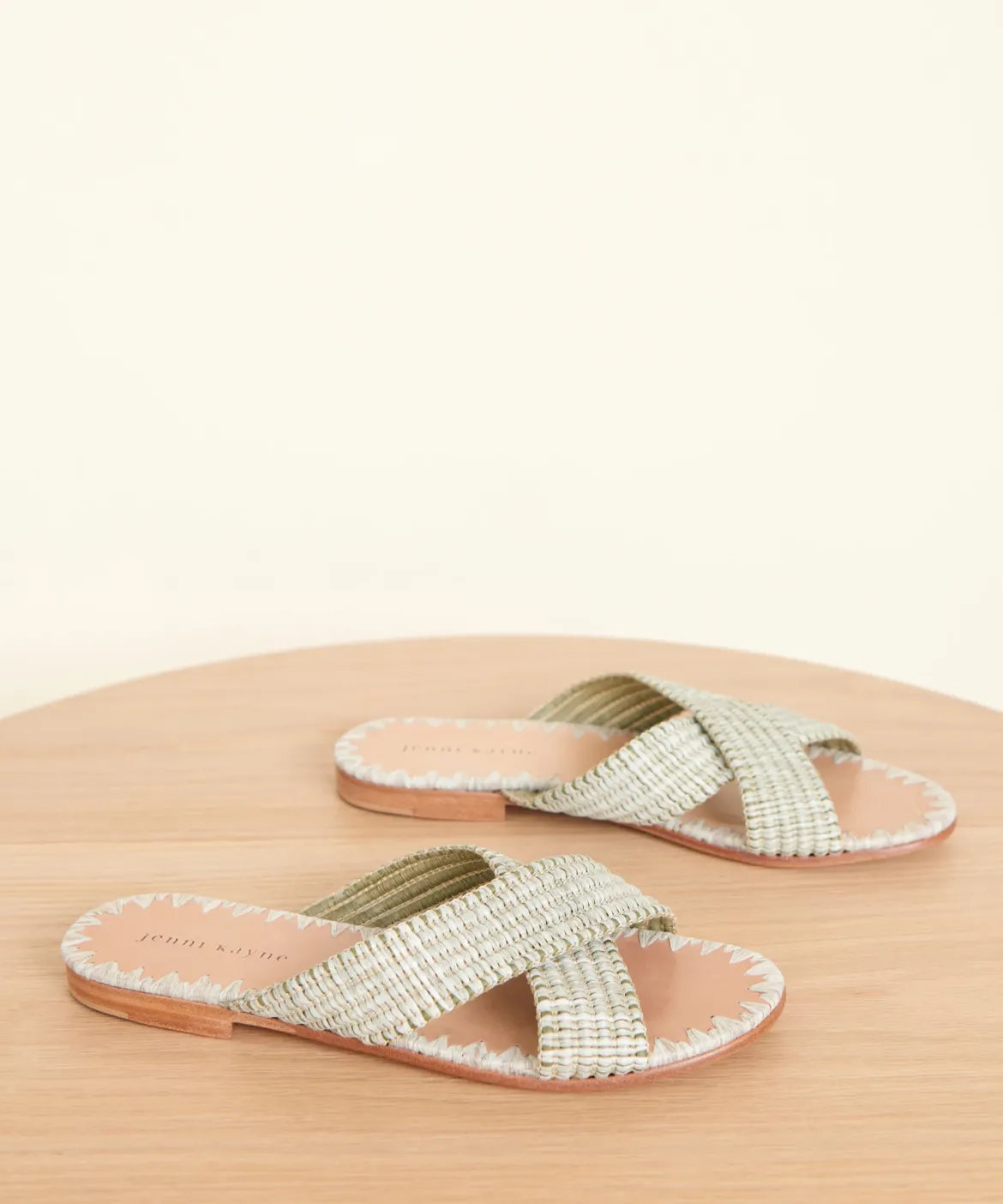 Jenni Kayne Raffia Crossover Sandal Willow Hot