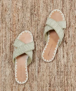 Jenni Kayne Raffia Crossover Sandal Willow Hot