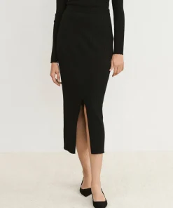 Jenni Kayne Ribbed Skirt Black Outlet