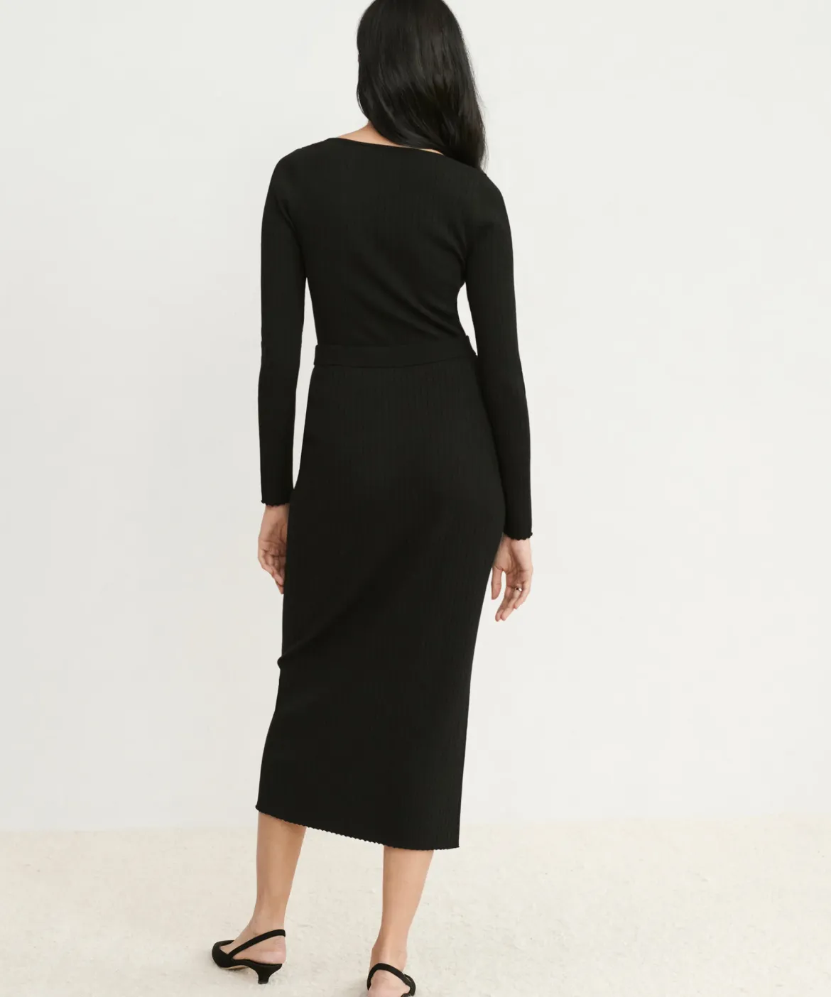 Jenni Kayne Ribbed Skirt Black Outlet