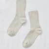 Jenni Kayne Rib Socks Silver Sand New