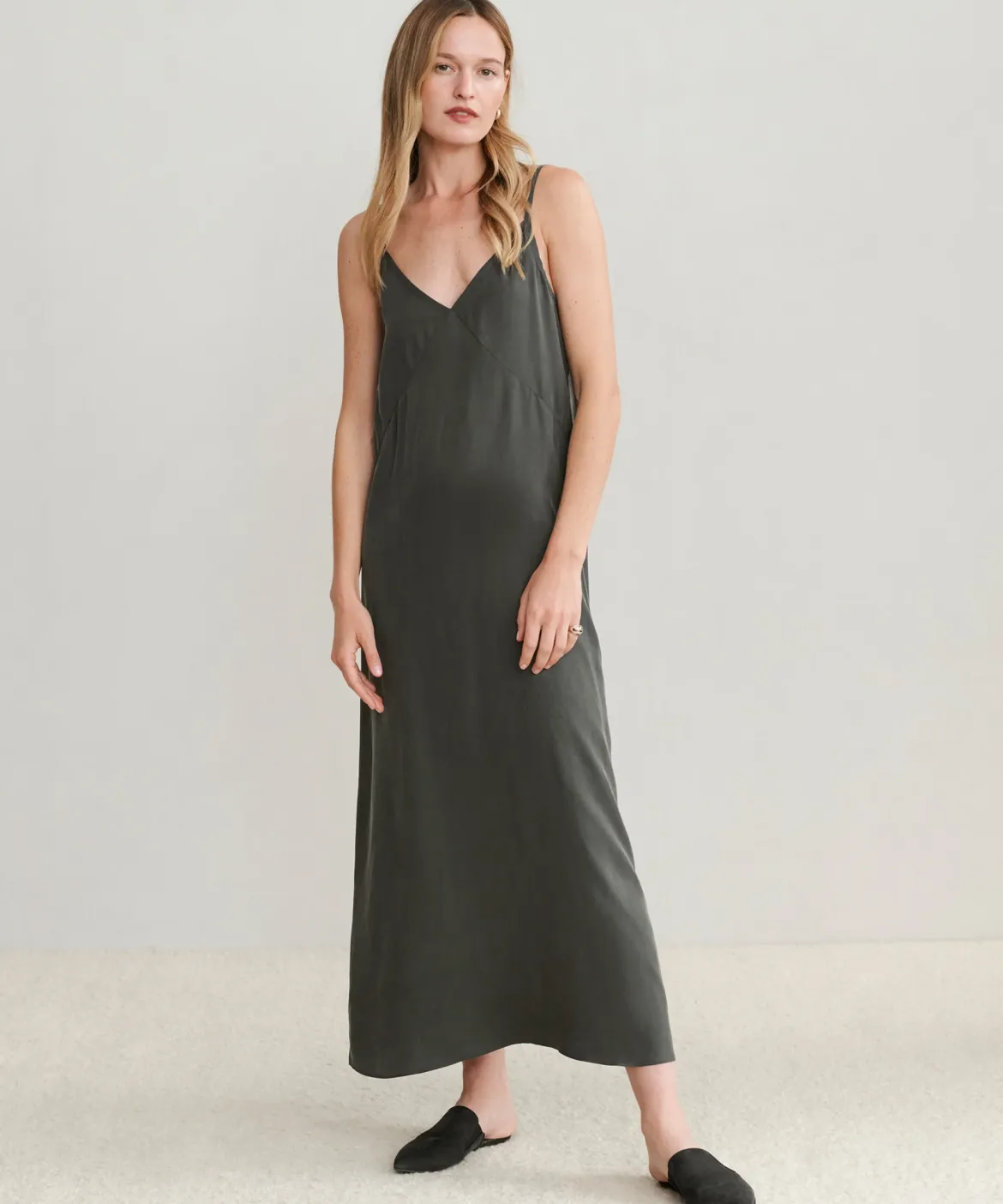 Jenni Kayne Rio Slip Dress Charcoal Sale