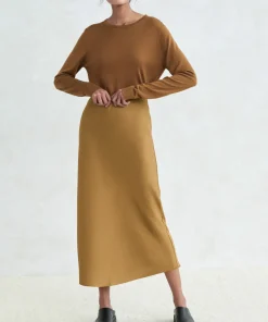 Jenni Kayne Satin Slip Skirt Bronze Clearance