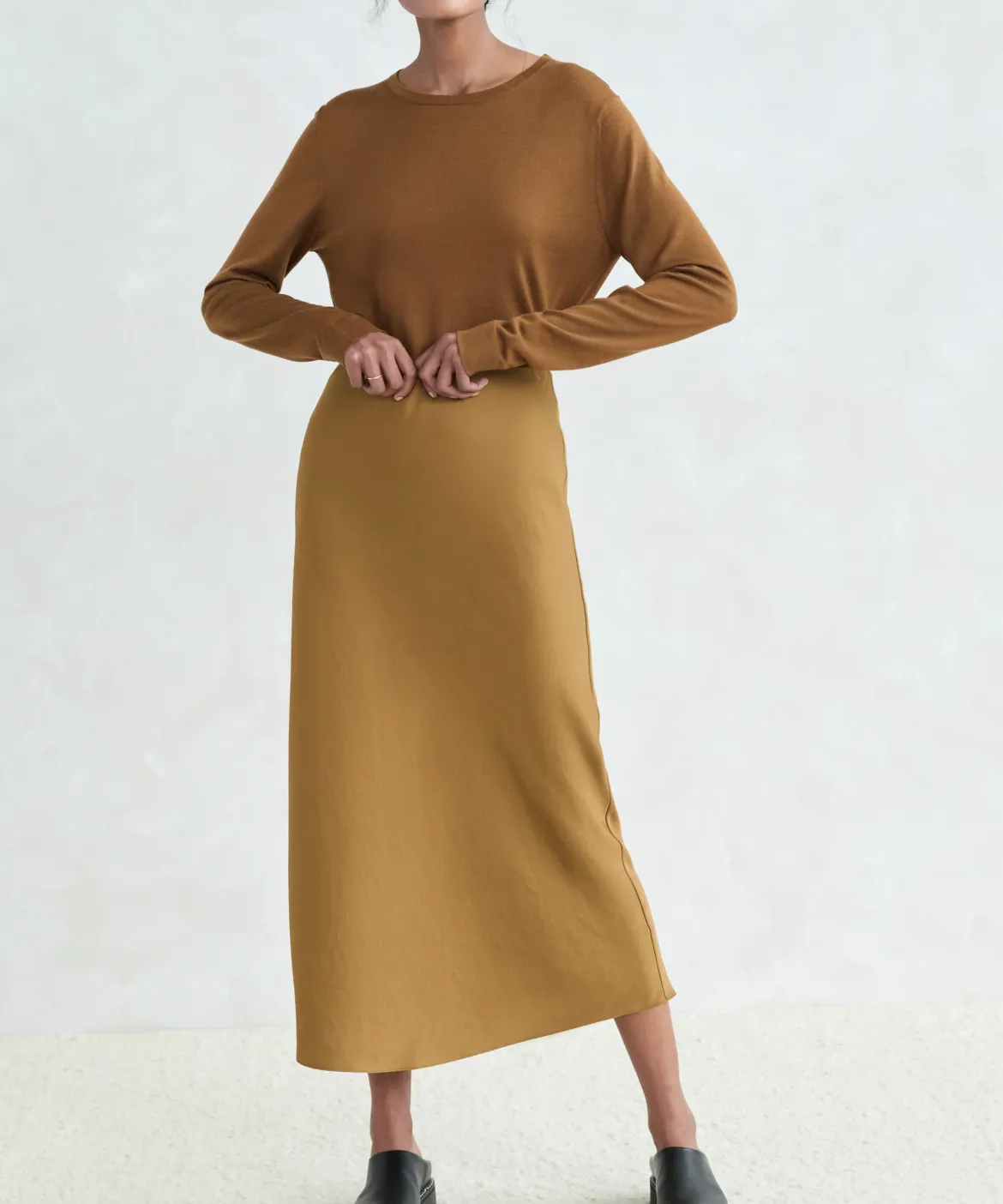 Jenni Kayne Satin Slip Skirt Bronze Clearance