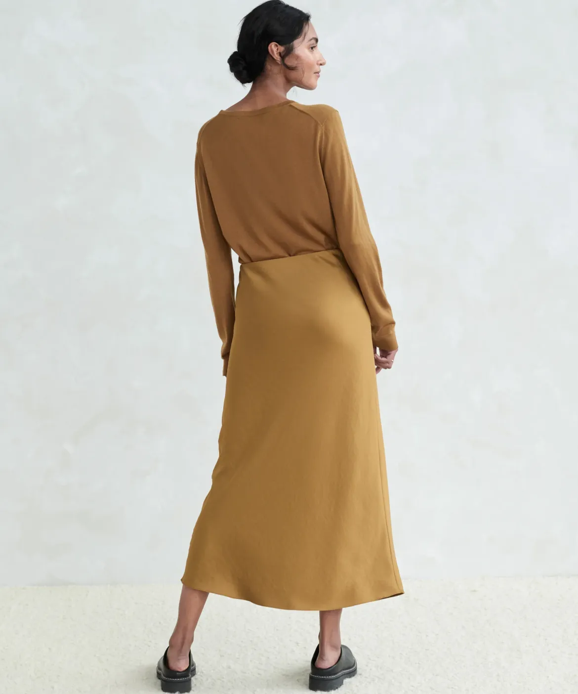 Jenni Kayne Satin Slip Skirt Bronze Clearance