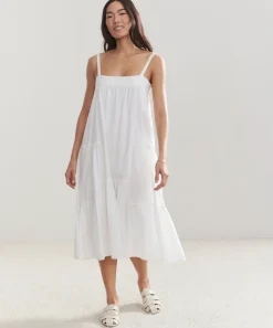 Jenni Kayne Seersucker Summer Dress Ivory Clearance