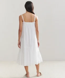 Jenni Kayne Seersucker Summer Dress Ivory Clearance