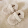 Jenni Kayne Shearling Baby Booties Ivory Clearance
