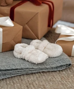 Jenni Kayne Shearling Baby Booties Ivory Clearance