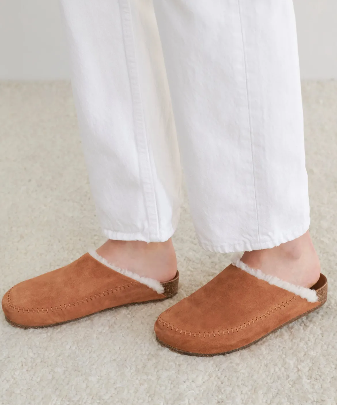Jenni Kayne Shearling-Lined Moc Clog Saddle Best
