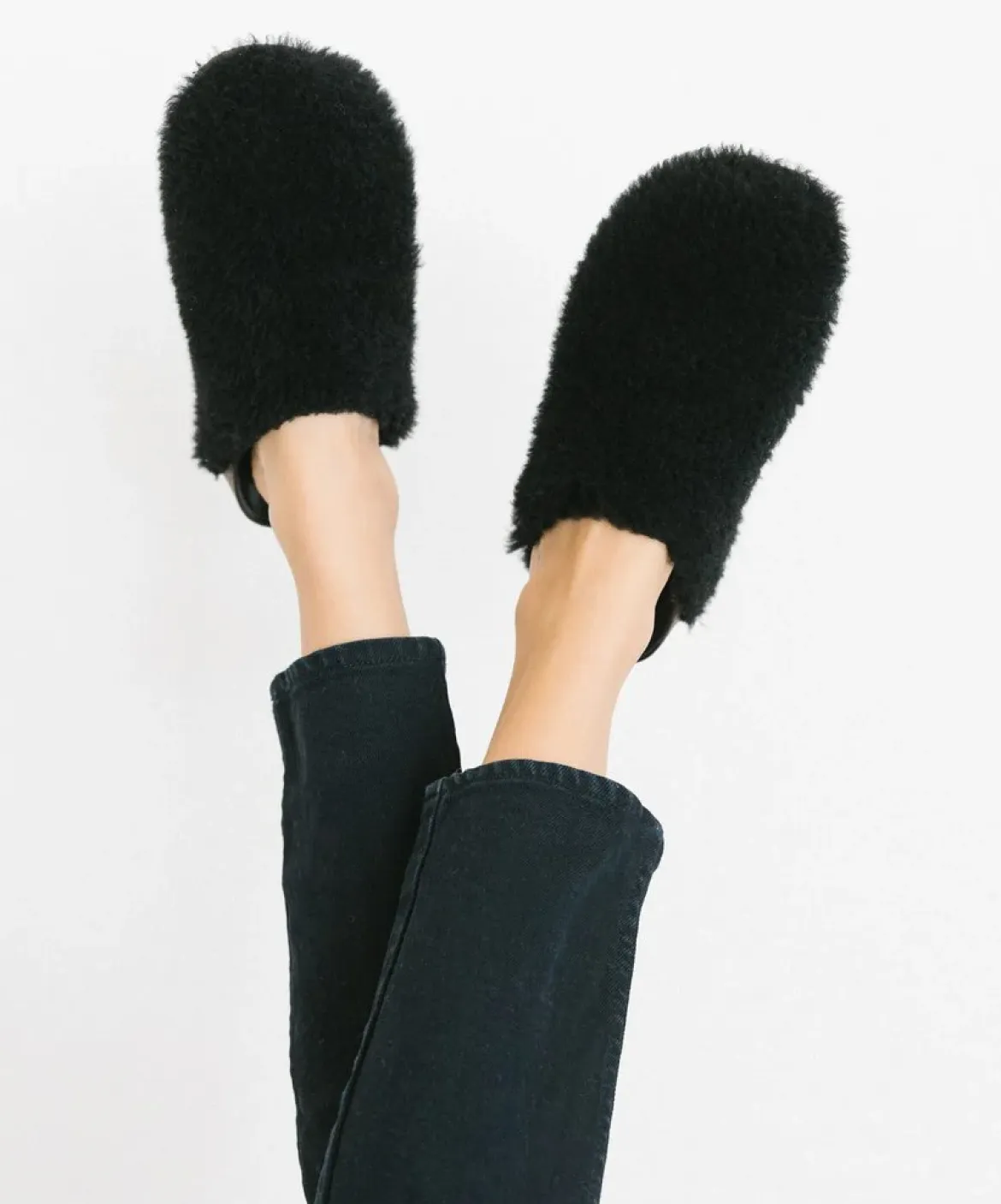 Jenni Kayne Shearling Moc Clog Black Clearance