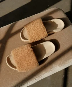 Jenni Kayne Shearling Slide Sandal Natural Fashion