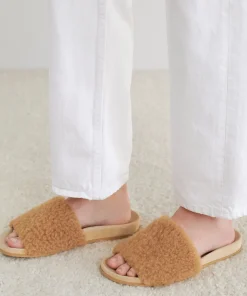 Jenni Kayne Shearling Slide Sandal Natural Fashion
