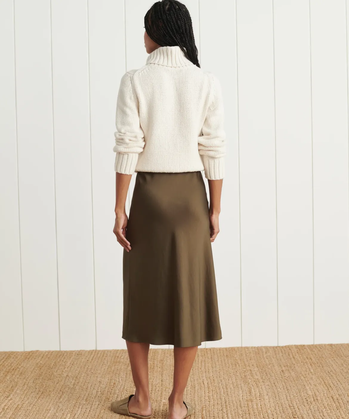 Jenni Kayne Slip Skirt Olive New