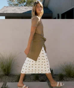 Jenni Kayne Slip Skirt Caramel Dot Sale