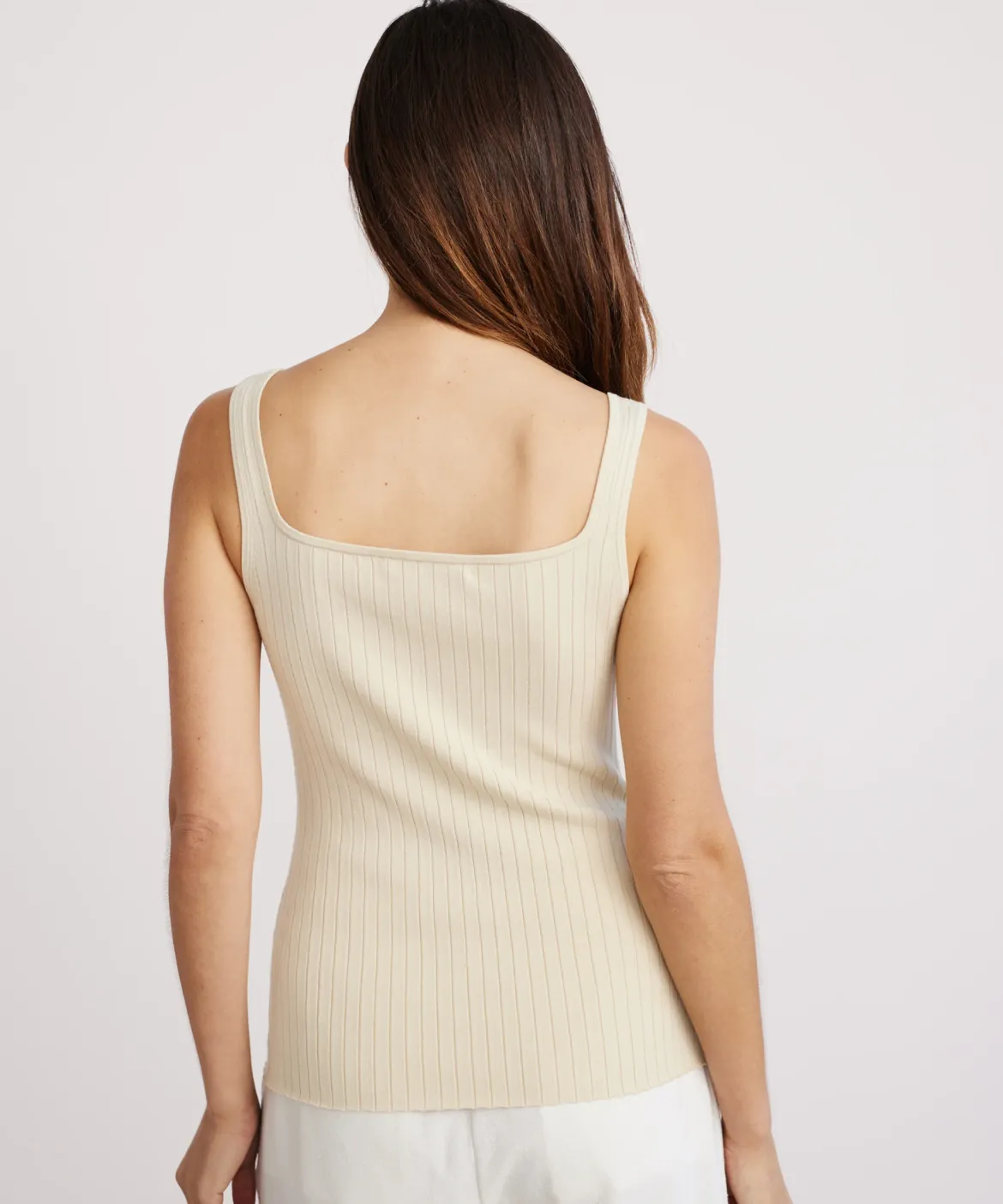 Jenni Kayne Square Rib Tank Cream Best