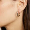 Jenni Kayne Stevie Grey Diamond Hoops Gold Hot