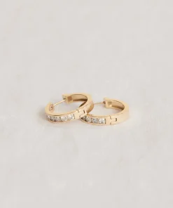 Jenni Kayne Stevie Grey Diamond Hoops Gold Hot