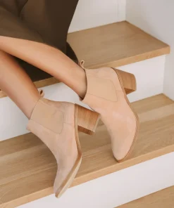 Jenni Kayne Suede Heeled Chelsea Boot Camel New