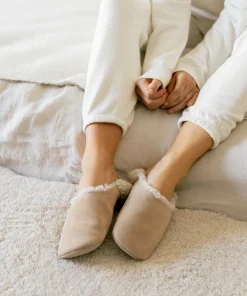 Jenni Kayne Suede Moroccan Slipper Taupe Outlet