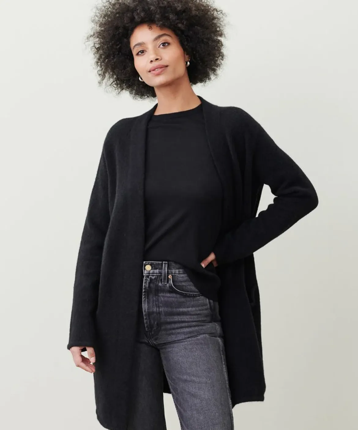 Jenni Kayne Sweater Coat Black New