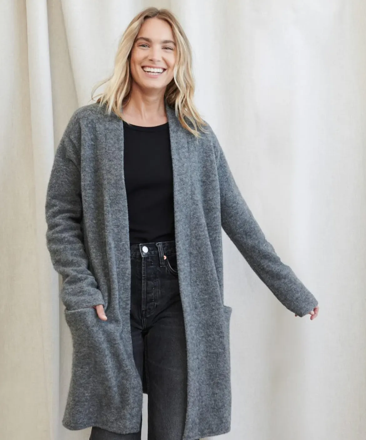 Jenni Kayne Sweater Coat Grey Clearance