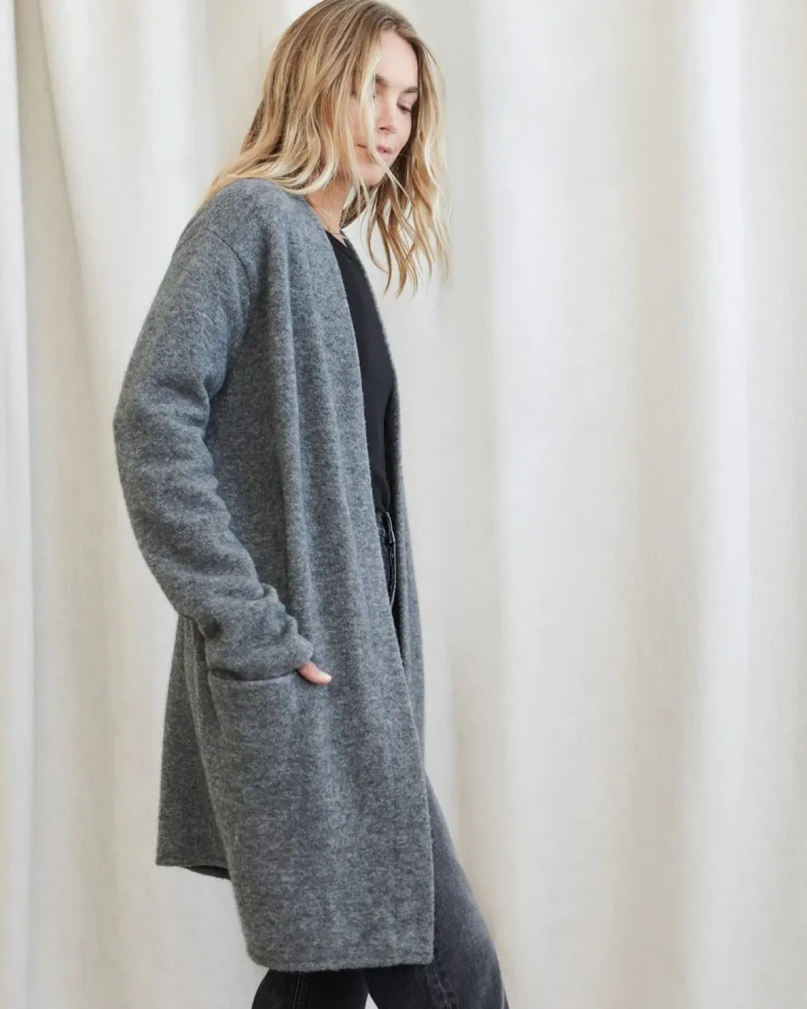 Jenni Kayne Sweater Coat Grey Clearance