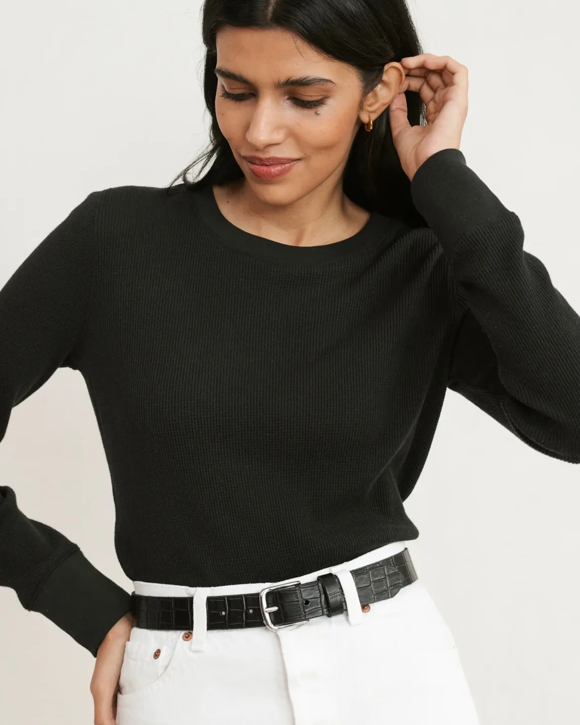 Jenni Kayne Thermal Long-Sleeve Black Outlet