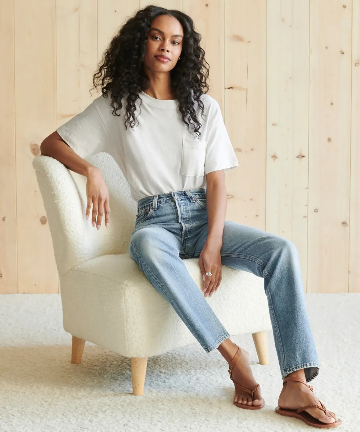 Jenni Kayne Vintage Pocket Tee Ivory Fashion