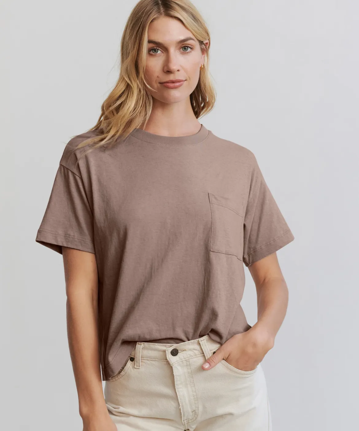 Jenni Kayne Vintage Pocket Tee Taupe Discount