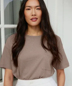 Jenni Kayne Vintage Pocket Tee Taupe Discount