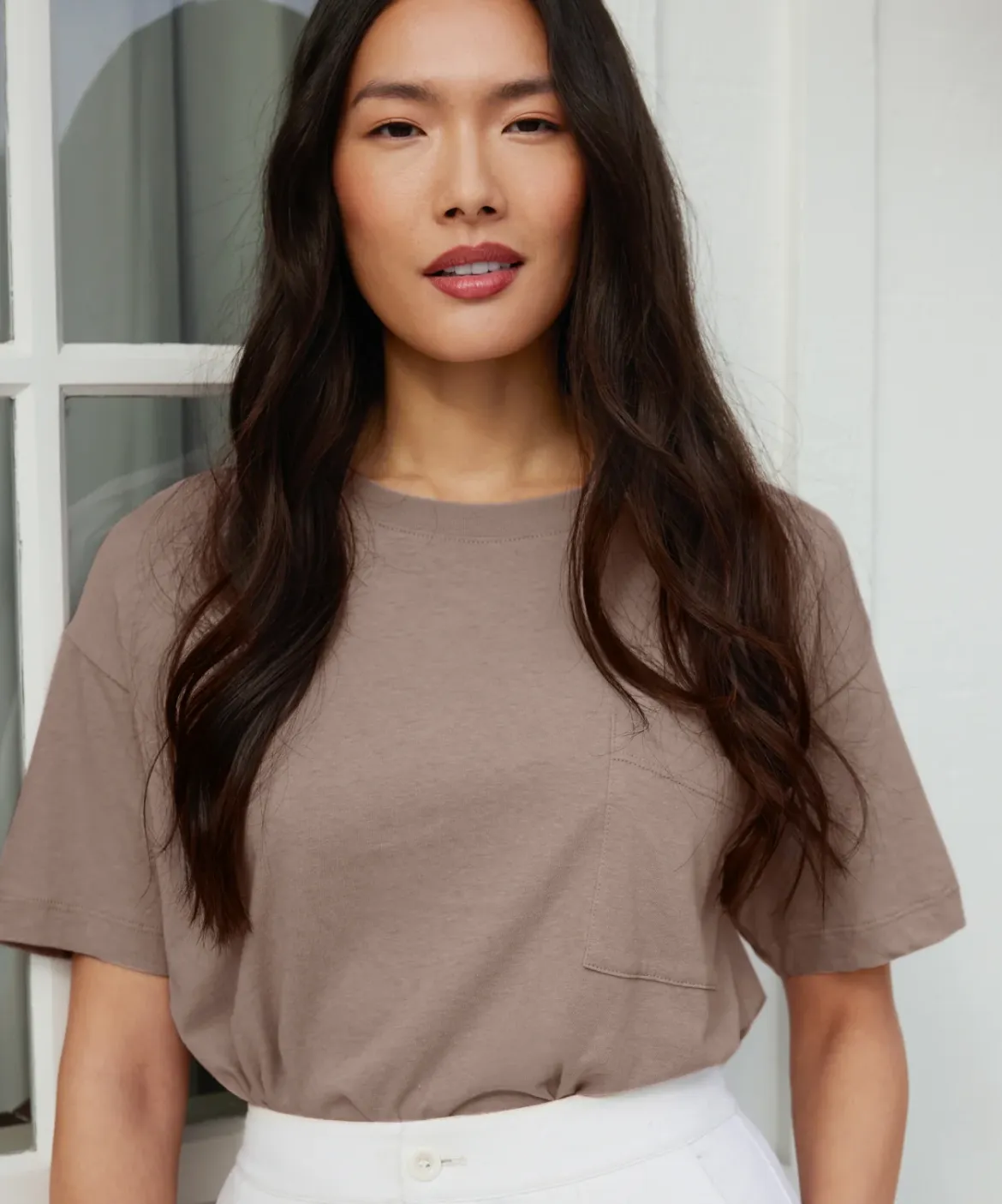 Jenni Kayne Vintage Pocket Tee Taupe Discount