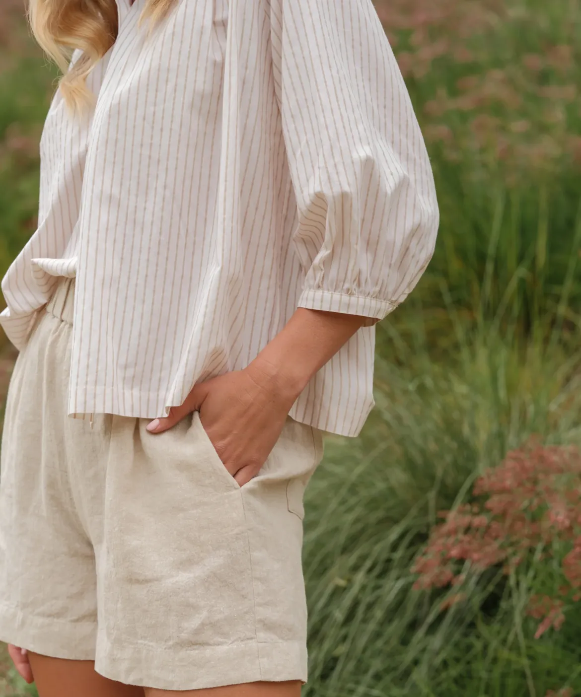 Jenni Kayne Willow Blouse Putty Stripe Sale