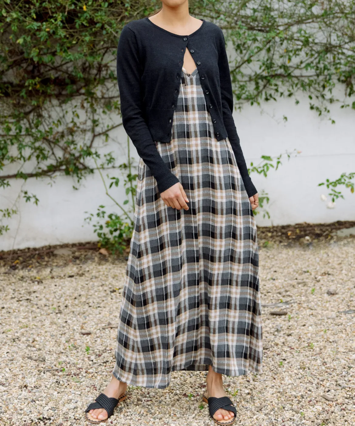 Jenni Kayne Winona Slip Dress Black Plaid Online