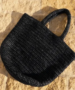 Jenni Kayne Woven Raffia Tote Black Fashion